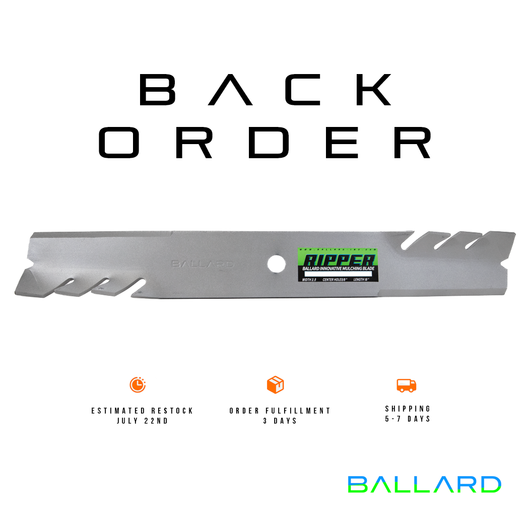 Silver Mower Blades:  17" Long,  3" Wide,  3/4" Center Hole, Thickness- .250"(Three Blades) image number null